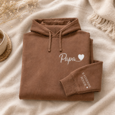 Alternative view of Personalized Embroidered Father Papa Sweatshirt, Father's Day Gift, New Dad Gift, Custom Dad Sweatshirt