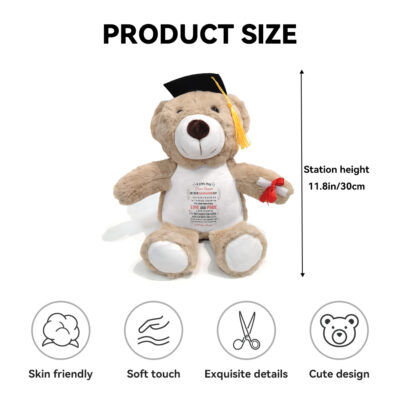 Alternative view of Personalized Graduation Memorial Teddy Bear, A Little Hug From Heaven Plush Bear with Cap Tassel, Remembrance Gift for Graduate