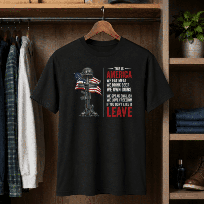 Alternative view of This Is America Patriotic Shirt, American Freedom T-Shirt, USA Flag Veteran Style Graphic Tee