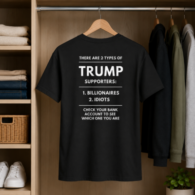 Alternative view of Trump Supporters Shirt, Funny Anti Trump Back Print T-Shirt, Political Humor Unisex and V-Neck Tee