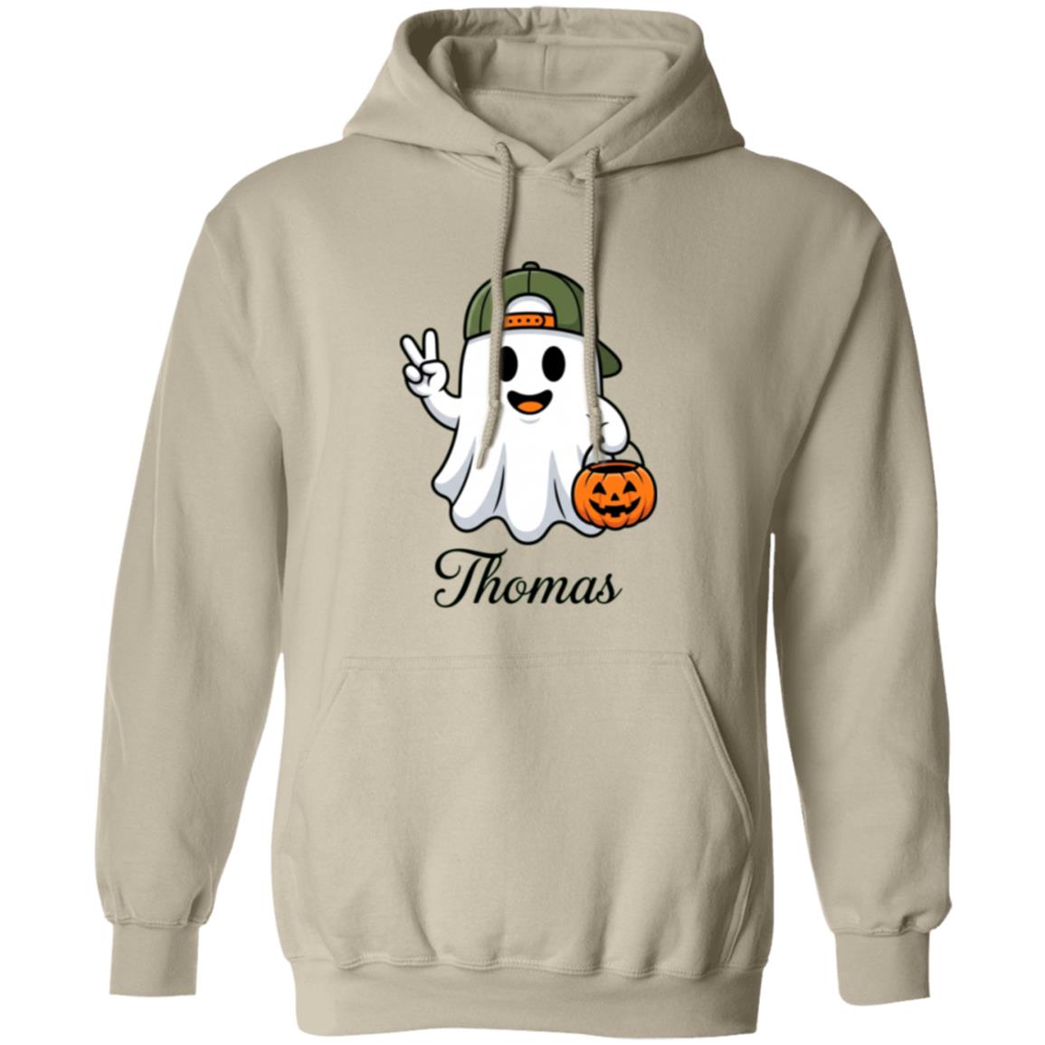 Personalized Cute Ghost Halloween Sweatshirt, Custom Name Boy Ghost Pumpkin Crewneck, Kids Spooky Season Shirt, Sand, Hoodie Personalized Cute Ghost Halloween Sweatshirt, Custom Name Boy Ghost Pumpkin Crewneck, Kids Spooky Season Shirt, Sand, Hoodie