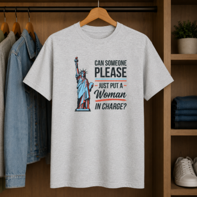Alternative view of Put a Woman in Charge Shirt, Feminist Liberty T-Shirt, Women Leadership Political Tee - V-Neck Shirt