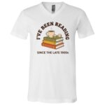 I've Been Reading Book, White, V-Neck T-Shirt