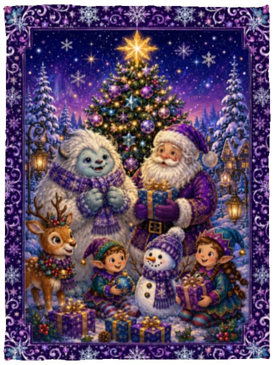 Whimsical Christmas Fantasy Blanket – Santa, Yeti, Reindeer, Elves & Snowman Winter Holiday Throw, White, Cozy Plush Fleece Blanket - 30x40 Whimsical Christmas Fantasy Blanket – Santa, Yeti, Reindeer, Elves & Snowman Winter Holiday Throw, White, Cozy Plush Fleece Blanket - 30x40