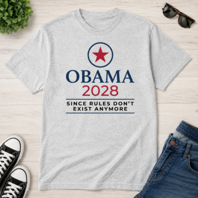 Alternative view of Obama 2028 Shirt, Since Rules Don’t Exist Anymore Funny Political Satire Tee, Unisex T-Shirt & V-Neck