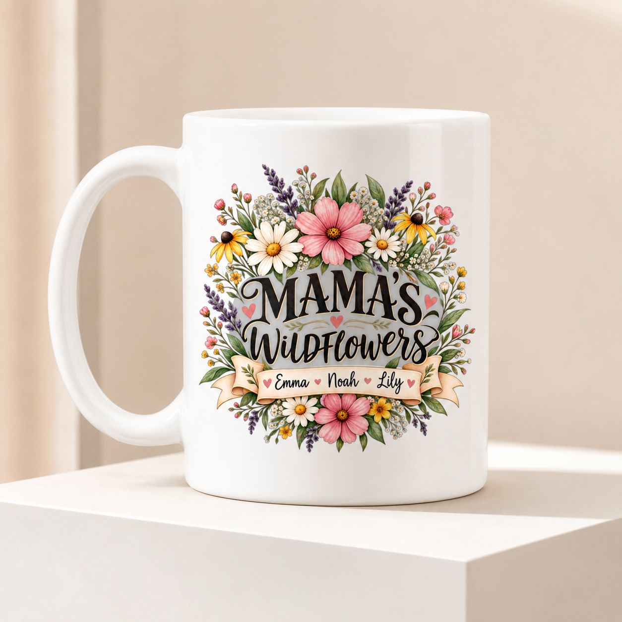 Personalized Mama’s Wildflowers Mug, Custom Kids Names Coffee Cup, Floral Mom Mug, Mother’s Day Gift for Mom - Image 7
