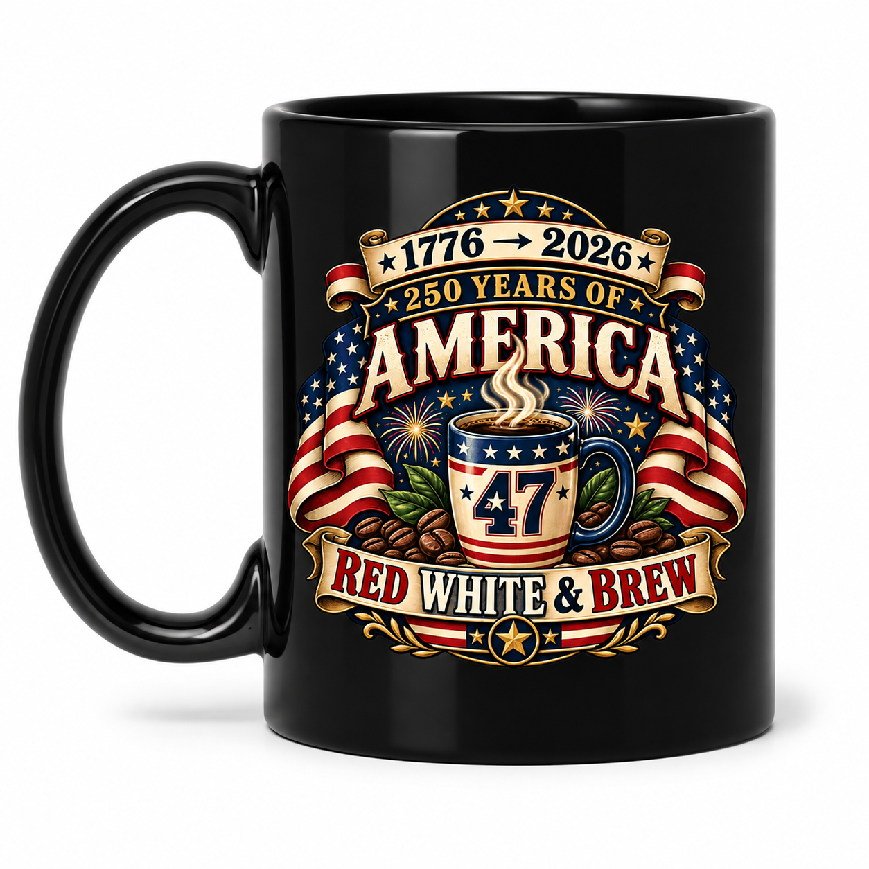 1776–2026 250 Years of America Mug, Red White & Brew Coffee Cup, USA 250th Anniversary Patriotic Mug, America 250 Gift - Image 6