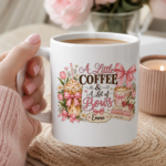 Personalized Coquette Bow Mug, A Little Coffee & A Lot of Bows Cup, Custom Name Pink Coffee Mug for Her - Thumbnail Image 7