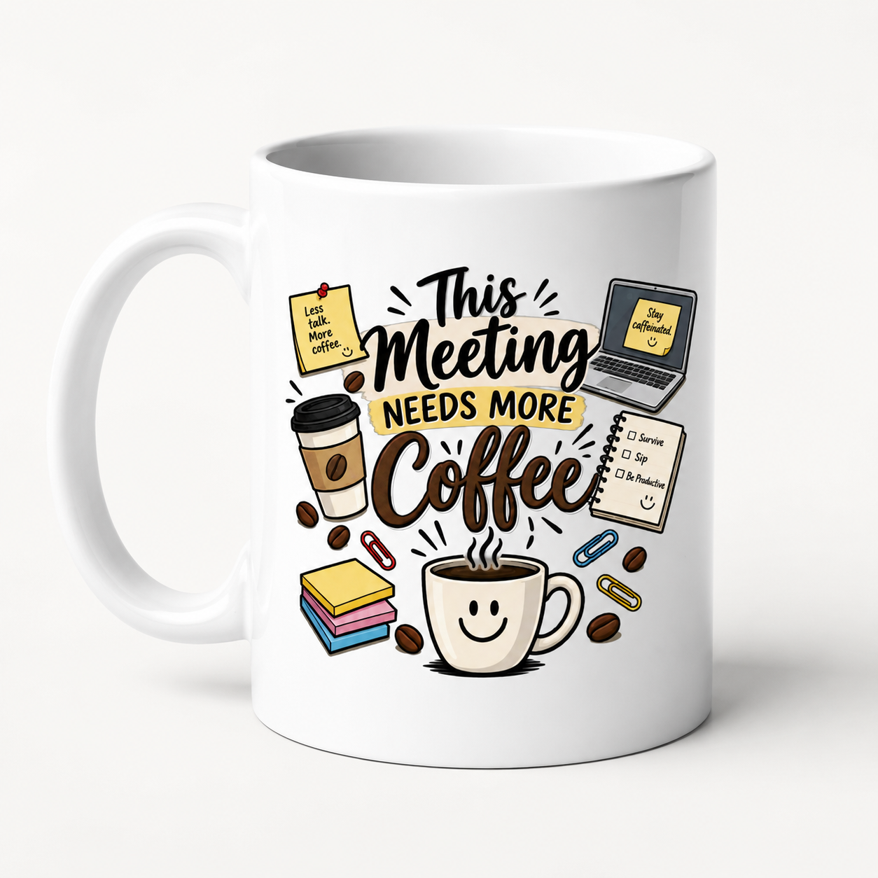 This Meeting Needs More Coffee Mug, Funny Coworker Coffee Cup, Office Humor Gift for Employee Boss - Image 3