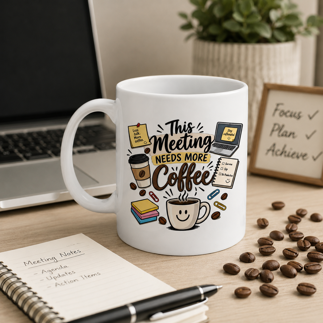 This Meeting Needs More Coffee Mug, Funny Coworker Coffee Cup, Office Humor Gift for Employee Boss - Image 5
