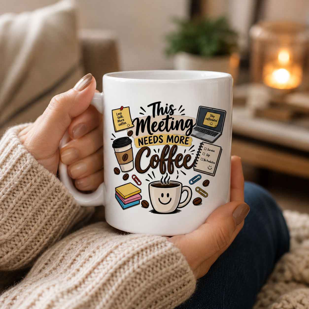 This Meeting Needs More Coffee Mug, Funny Coworker Coffee Cup, Office Humor Gift for Employee Boss - Image 6