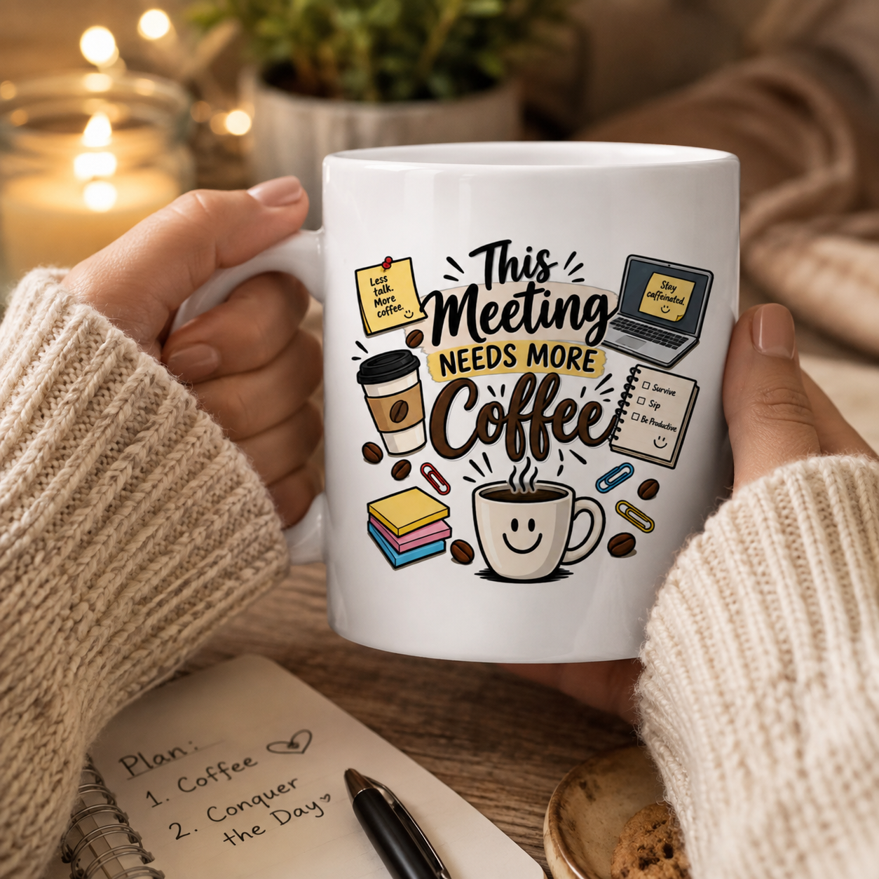 This Meeting Needs More Coffee Mug, Funny Coworker Coffee Cup, Office Humor Gift for Employee Boss - Image 7