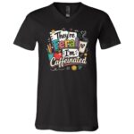 They're Feral I'm Caffeinated Teacher Shirt, Funny Teacher T-Shirt, Teacher Coffee Shirt, Back to School Teacher Tee, Black, V-Neck T-Shirt They're Feral I'm Caffeinated Teacher Shirt, Funny Teacher T-Shirt, Teacher Coffee Shirt, Back to School Teacher Tee, Black, V-Neck T-Shirt