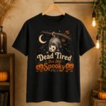 Dead Tired But Still Spooky Opossum Shirt, Funny Possum Halloween T-Shirt, Vintage Spooky Animal Halloween Tee - Thumbnail Image 3