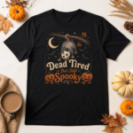 Dead Tired But Still Spooky Opossum Shirt, Funny Possum Halloween T-Shirt, Vintage Spooky Animal Halloween Tee - Thumbnail Image 4