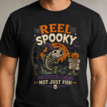 Reel Spooky Halloween Fishing Shirt, Funny Skeleton Fish T-Shirt, Spooky Fisherman Halloween Gift - Thumbnail Image 3