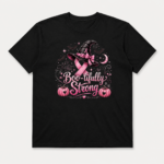 Boo-tifully Strong Breast Cancer Halloween Shirt, Pink Ribbon Witch T-Shirt, Breast Cancer Awareness Halloween Tee - Thumbnail Image 3