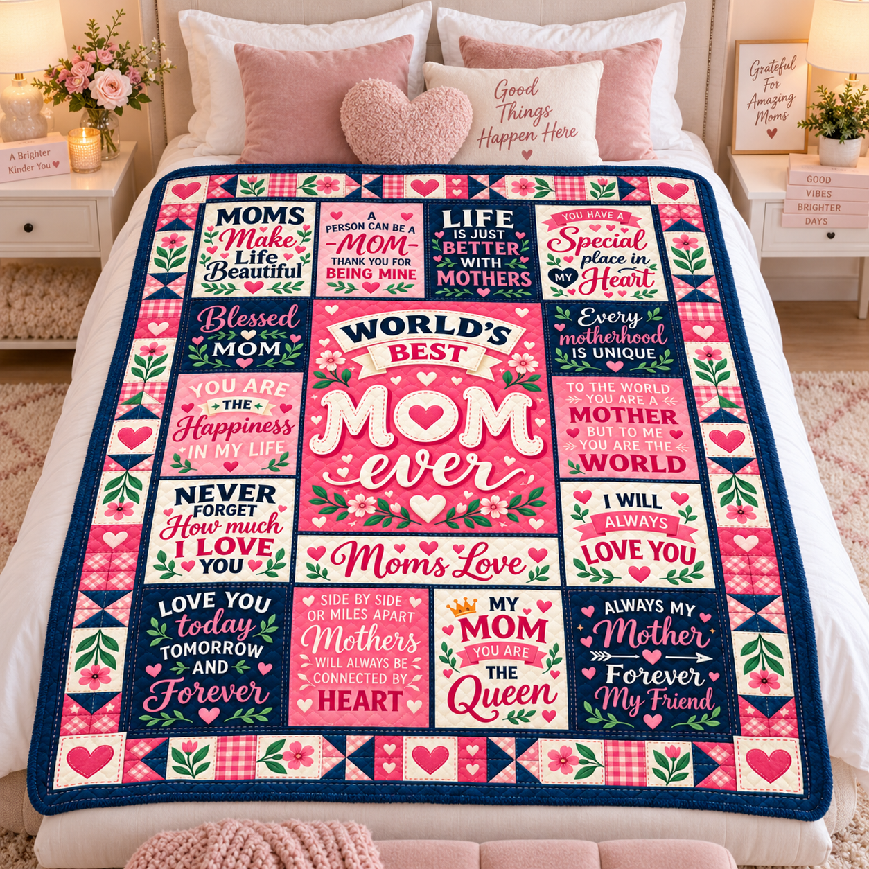 World’s Best Mom Blanket, Mother’s Day Gift for Mom, Mom Quote Blanket, Sentimental Mother Gift from Daughter Son - Image 12