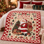Personalized Vintage Santa Christmas Blanket, Custom Name Believe in Christmas Magic Throw, Retro Santa Fleece Blanket, Christmas Gift for Kids - Thumbnail Image 6