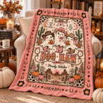 Boo Haw Cowgirl Ghost Halloween Blanket, Pink Western Spooky Throw, Cute Cowgirl Halloween Gift - Thumbnail Image 7