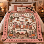 Boo Haw Cowgirl Ghost Halloween Blanket, Pink Western Spooky Throw, Cute Cowgirl Halloween Gift - Thumbnail Image 8