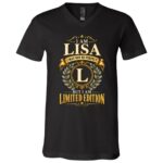 Personalized Name T-Shirt, I May Not Be Perfect But I Am Limited Edition, Custom Initial Front Print Birthday Gift, Black, V-Neck T-Shirt