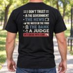 I Don't Trust the Government T-Shirt, Sarcastic Political Statement Shirt, Vintage Typography Back Print Tee - Thumbnail Image 3
