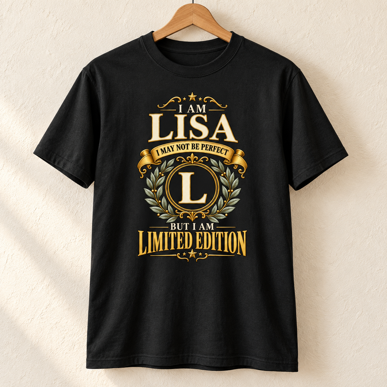 Personalized Name T-Shirt, I May Not Be Perfect But I Am Limited Edition, Custom Initial Front Print Birthday Gift - Image 4
