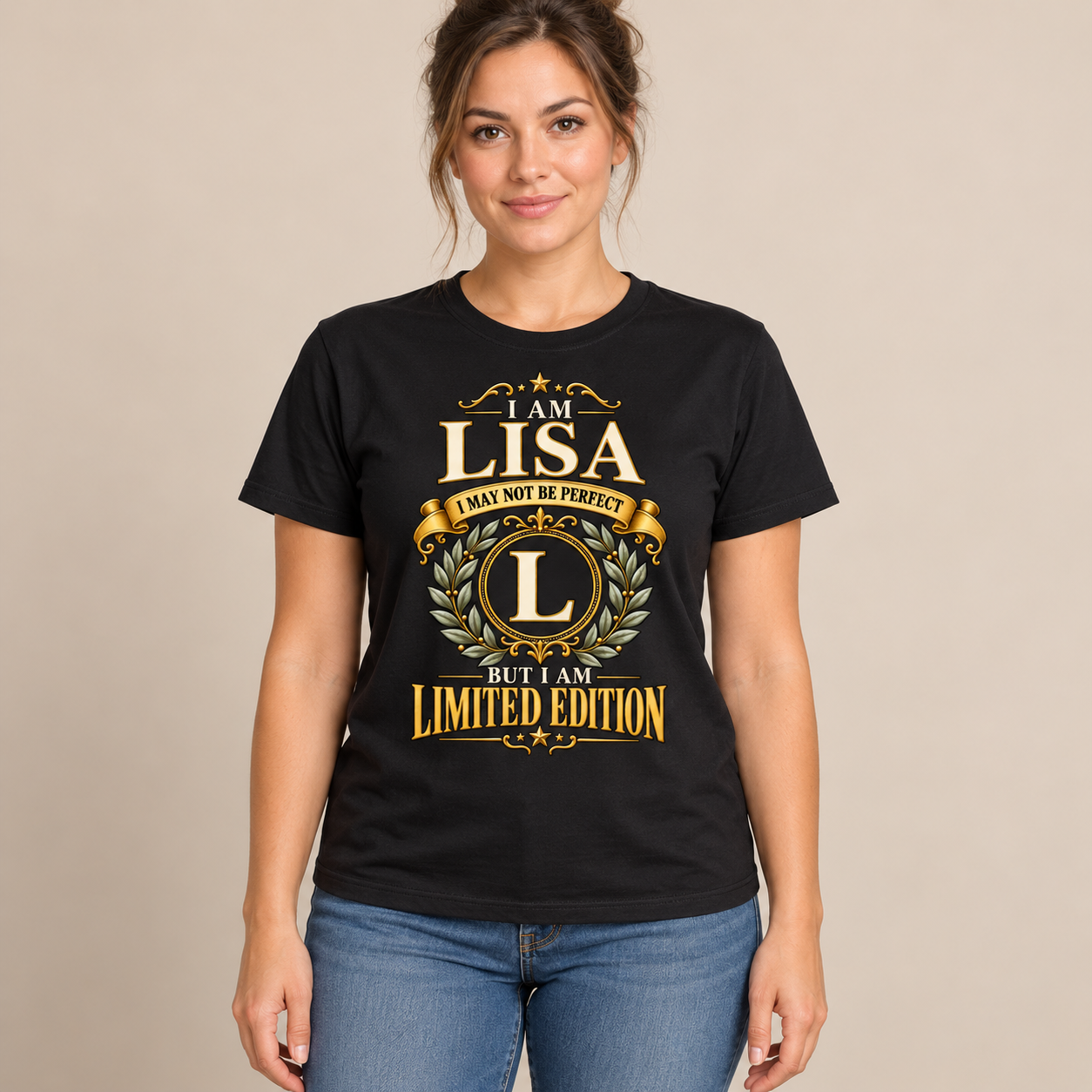 Personalized Name T-Shirt, I May Not Be Perfect But I Am Limited Edition, Custom Initial Front Print Birthday Gift - Image 6