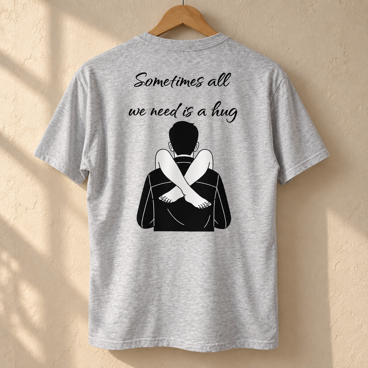Sometimes All We Need Is a Hug T-Shirt, Funny Adult Humor Graphic Tee, Cheeky Back Print Novelty Shirt - Image 3