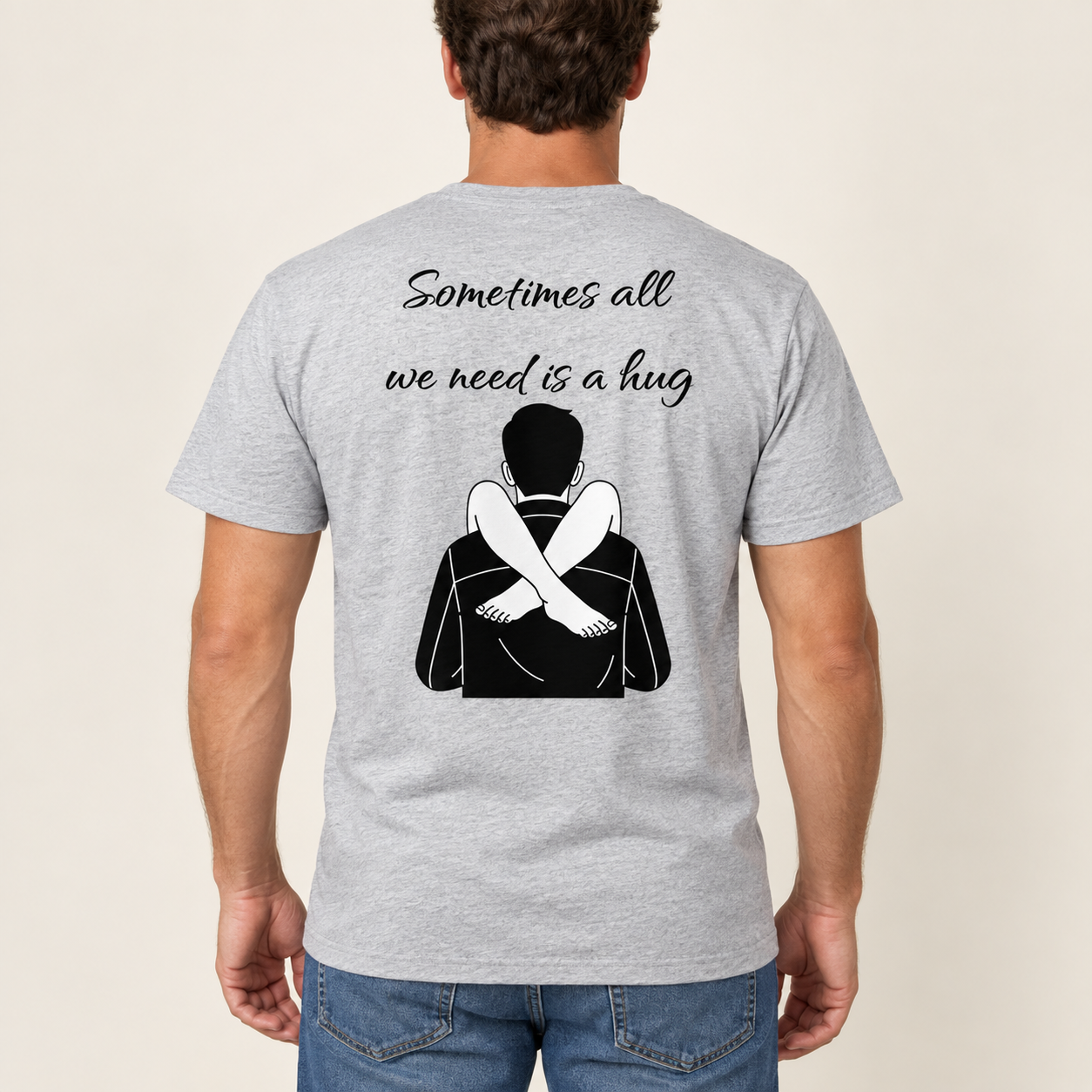 Sometimes All We Need Is a Hug T-Shirt, Funny Adult Humor Graphic Tee, Cheeky Back Print Novelty Shirt - Image 4