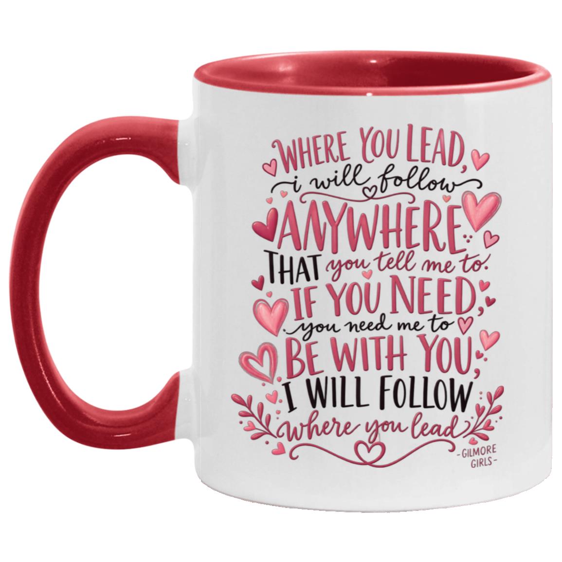 Accent Mug, White/Red, 11 oz. Accent Mug