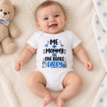 Me Plus Mommy Equals One Broke Daddy Baby Bodysuit, Funny Baby Boy Outfit, New Dad Gift, Father’s Day Infant Romper - Thumbnail Image 5