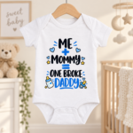 Me Plus Mommy Equals One Broke Daddy Baby Bodysuit, Funny Baby Boy Outfit, New Dad Gift, Father’s Day Infant Romper - Thumbnail Image 6