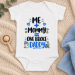 Me Plus Mommy Equals One Broke Daddy Baby Bodysuit, Funny Baby Boy Outfit, New Dad Gift, Father’s Day Infant Romper - Thumbnail Image 7