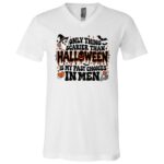 Only Thing Scarier Than Halloween Is My Past Choices In Men Shirt, Funny Women Halloween T-Shirt, White, V-Neck T-Shirt