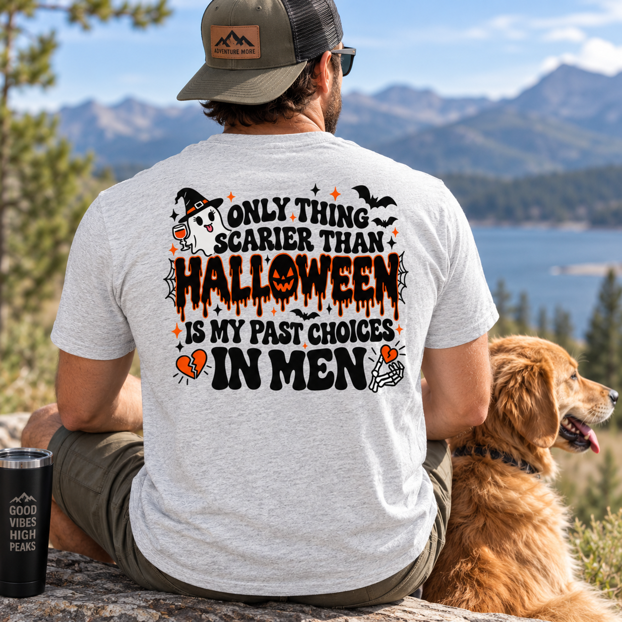 Only Thing Scarier Than Halloween Is My Past Choices In Men Shirt, Funny Women Halloween T-Shirt - Image 4