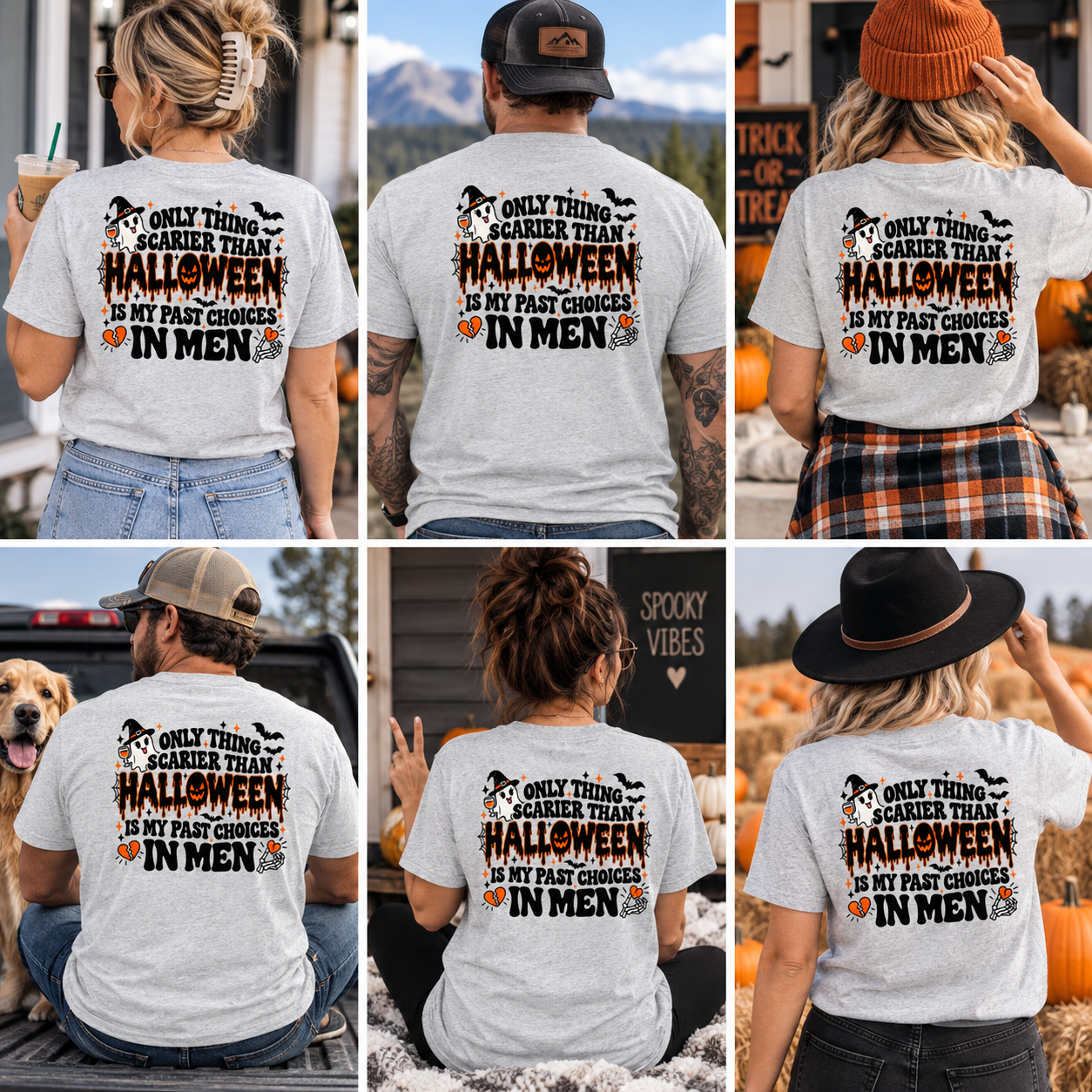 Only Thing Scarier Than Halloween Is My Past Choices In Men Shirt, Funny Women Halloween T-Shirt - Image 3