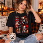 Horror Movie Lover Shirt, Just a Girl Who Loves Horror Movies, Scary Movie LOVE Halloween T-Shirt, Spooky Season Shirt - Thumbnail Image 3