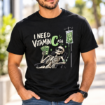 I Need Vitamin C Ash T-Shirt, Funny Cash Money Skeleton Shirt, Vitamin Cash Pun Tee, Sarcastic Money Lover Graphic Shirt - Thumbnail Image 2
