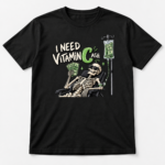 I Need Vitamin C Ash T-Shirt, Funny Cash Money Skeleton Shirt, Vitamin Cash Pun Tee, Sarcastic Money Lover Graphic Shirt - Thumbnail Image 6