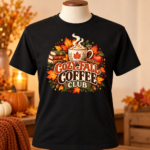 Cozy Fall Coffee Club Shirt – Autumn Coffee Lover T-Shirt, Maple Leaf Latte Fall Gift - Thumbnail Image 3