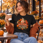 Cozy Fall Coffee Club Shirt – Autumn Coffee Lover T-Shirt, Maple Leaf Latte Fall Gift - Thumbnail Image 4
