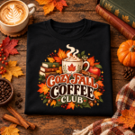 Cozy Fall Coffee Club Shirt – Autumn Coffee Lover T-Shirt, Maple Leaf Latte Fall Gift - Thumbnail Image 5
