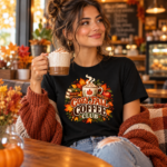 Cozy Fall Coffee Club Shirt – Autumn Coffee Lover T-Shirt, Maple Leaf Latte Fall Gift - Thumbnail Image 6