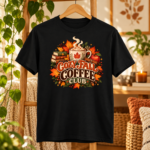 Cozy Fall Coffee Club Shirt – Autumn Coffee Lover T-Shirt, Maple Leaf Latte Fall Gift - Thumbnail Image 7