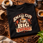 Small Cup Big Energy Shirt – Funny Espresso Coffee T-Shirt, Caffeine Lover Gift - Thumbnail Image 4