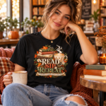 Read Sip Repeat Shirt – Book Lover Coffee T-Shirt, Cozy Fall Reading Gift for Bookish Coffee Lover - Thumbnail Image 6