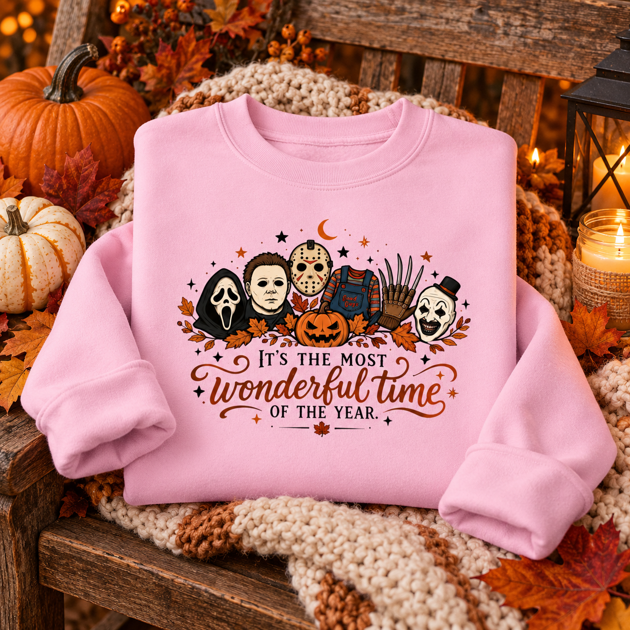 Horror Halloween Sweatshirt – It’s The Most Wonderful Time of the Year Hoodie, Spooky Season Long Sleeve - Image 7