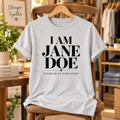 Alternative view of I Am Jane Doe Shirt, Stand With Survivors T-Shirt, Minimal Survivor Support Tee, Jane Doe Solidarity Shirt